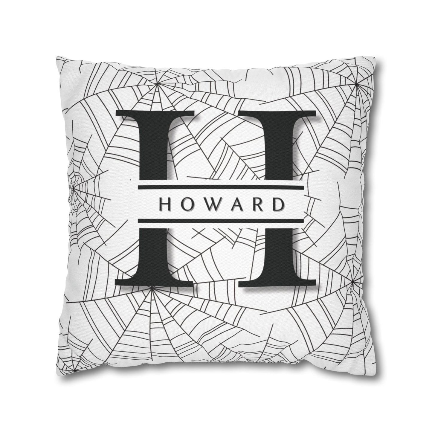 Spiderwebs On White Pillow Cover
