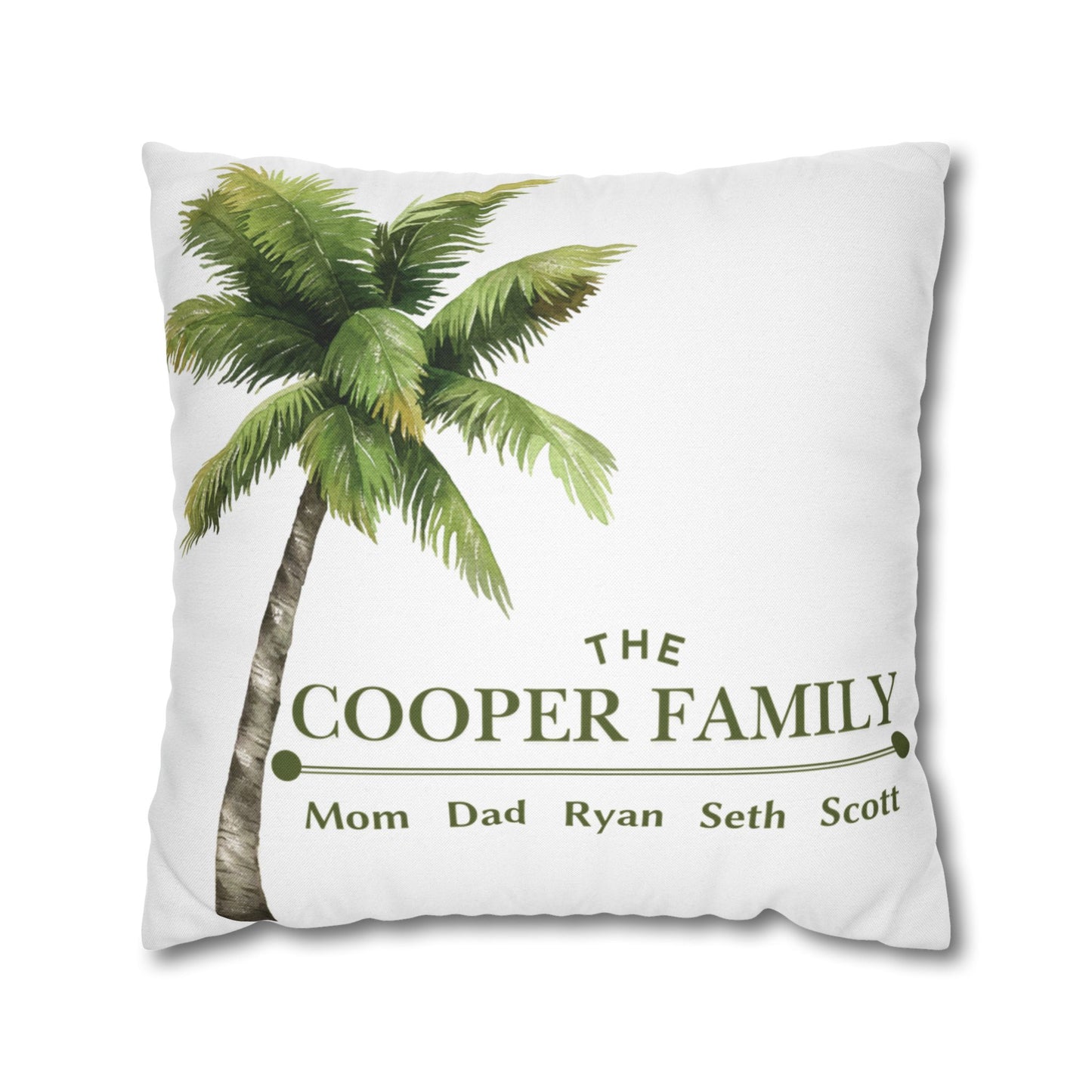 Coastal Palm Tree Pillow Cover