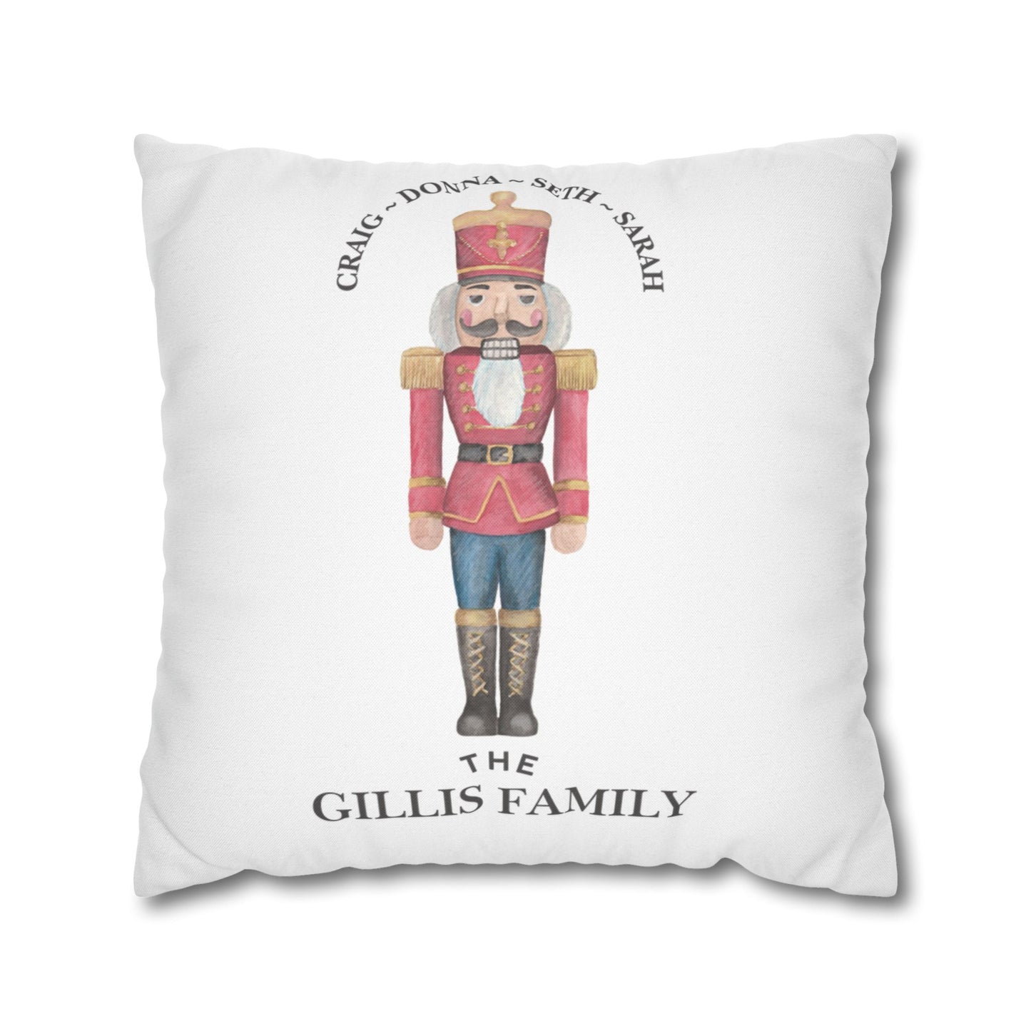 Customizable Christmas Nutcracker Pillow Cover