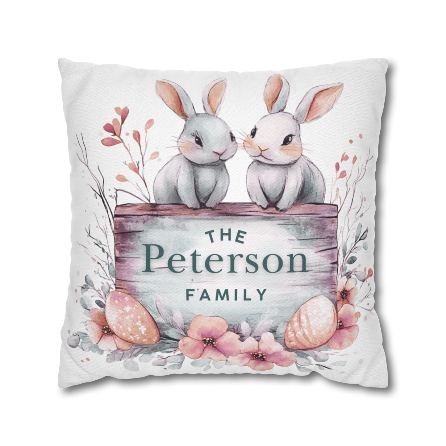 Bunnies Easter Pillow Cover