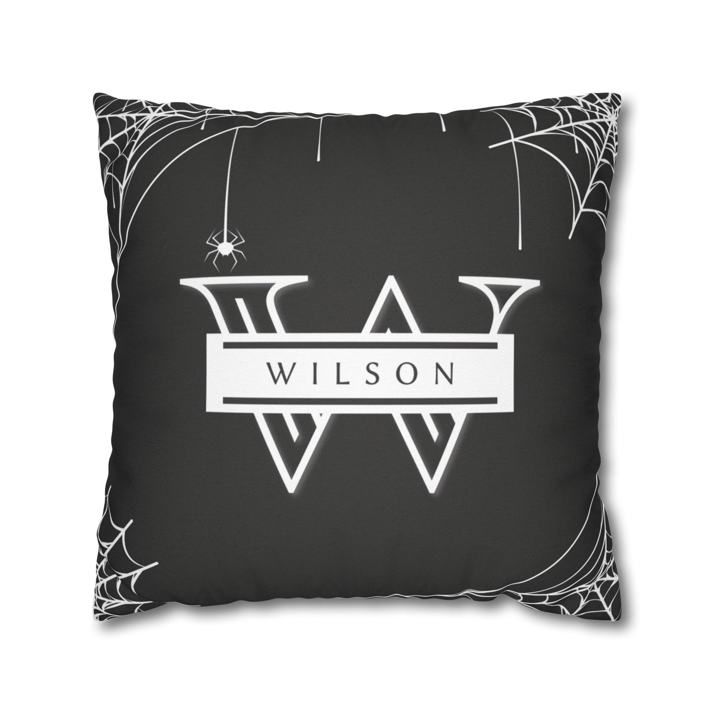 Spiderwebs On Black Pillow Cover