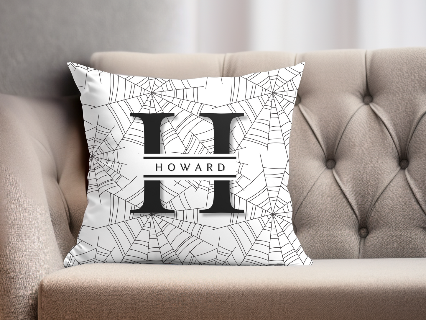 Spiderwebs On White Pillow Cover