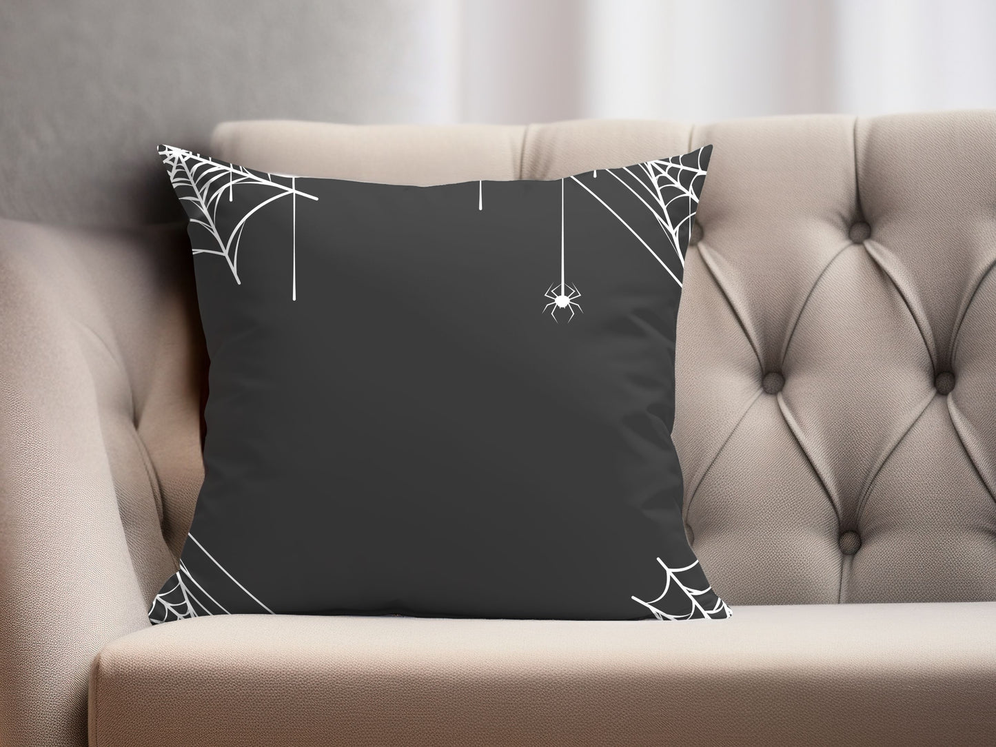 Spiderwebs On Black Pillow Cover