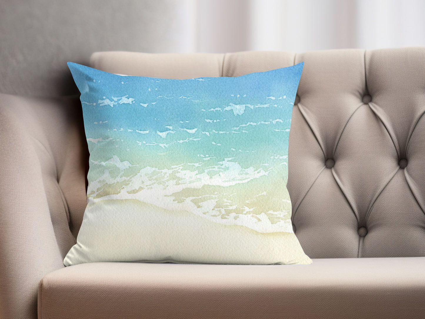 Beach And Palm Tree Pillow Cover