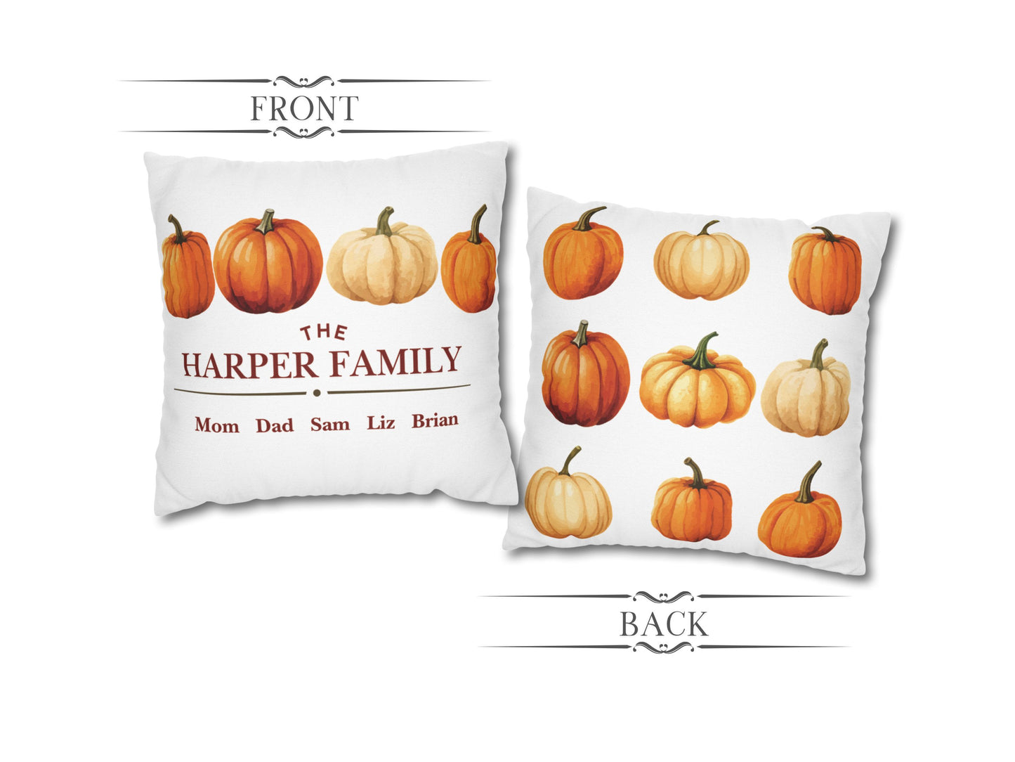 Personalized Pumpkin Fall Pillow Cover