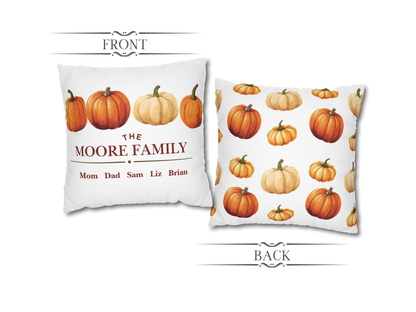 Fall Pumpkins Pillow Cover