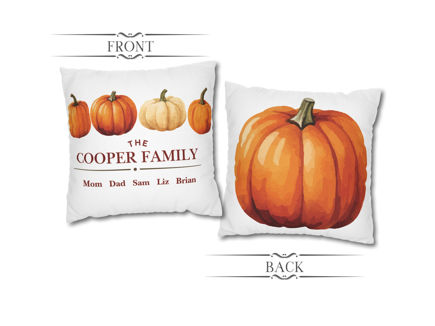 Customizable Fall Pumpkin Pillow Cover