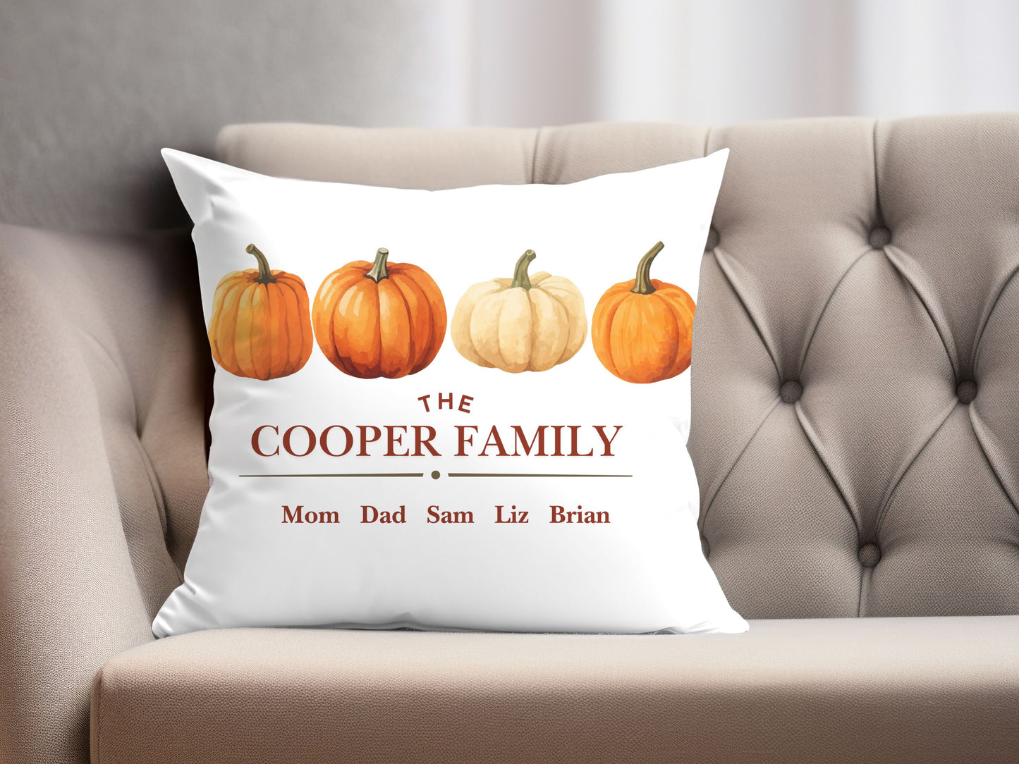 Customizable Fall Pumpkin Pillow Cover