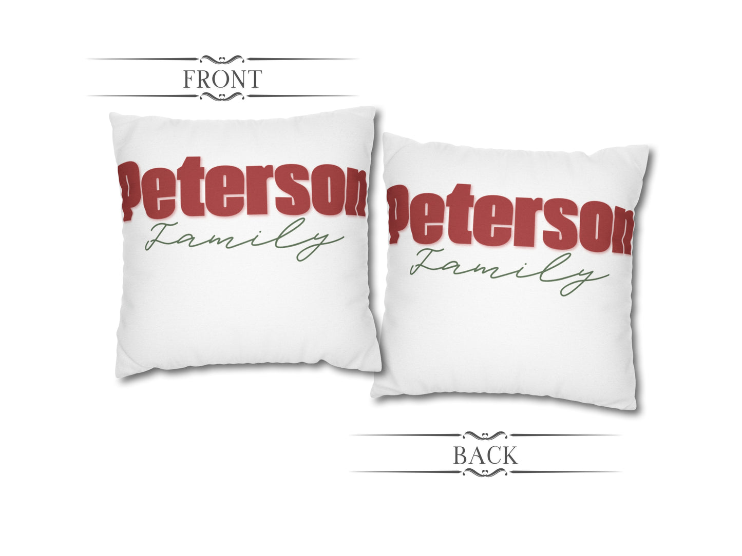 Personalized Family Name Christmas Pillow Cover