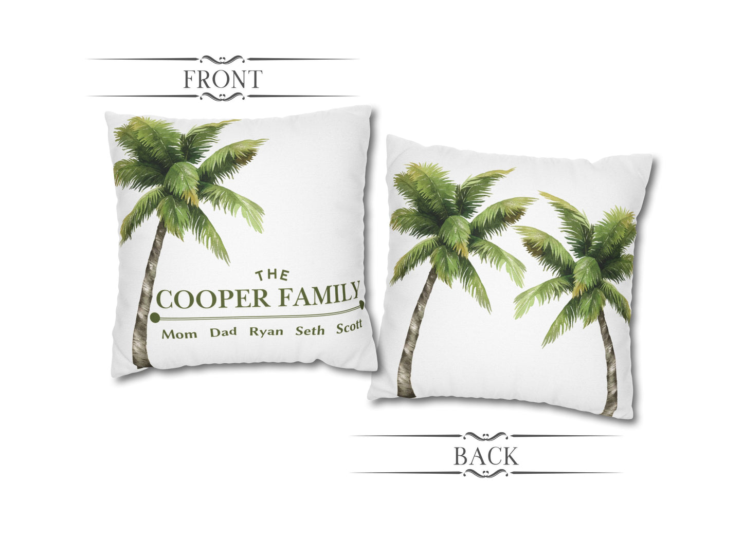 Coastal Palm Tree Pillow Cover