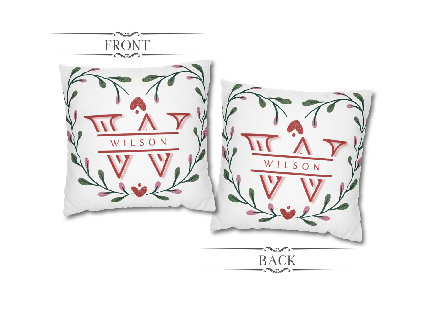 Heart Wreath Pillow Cover
