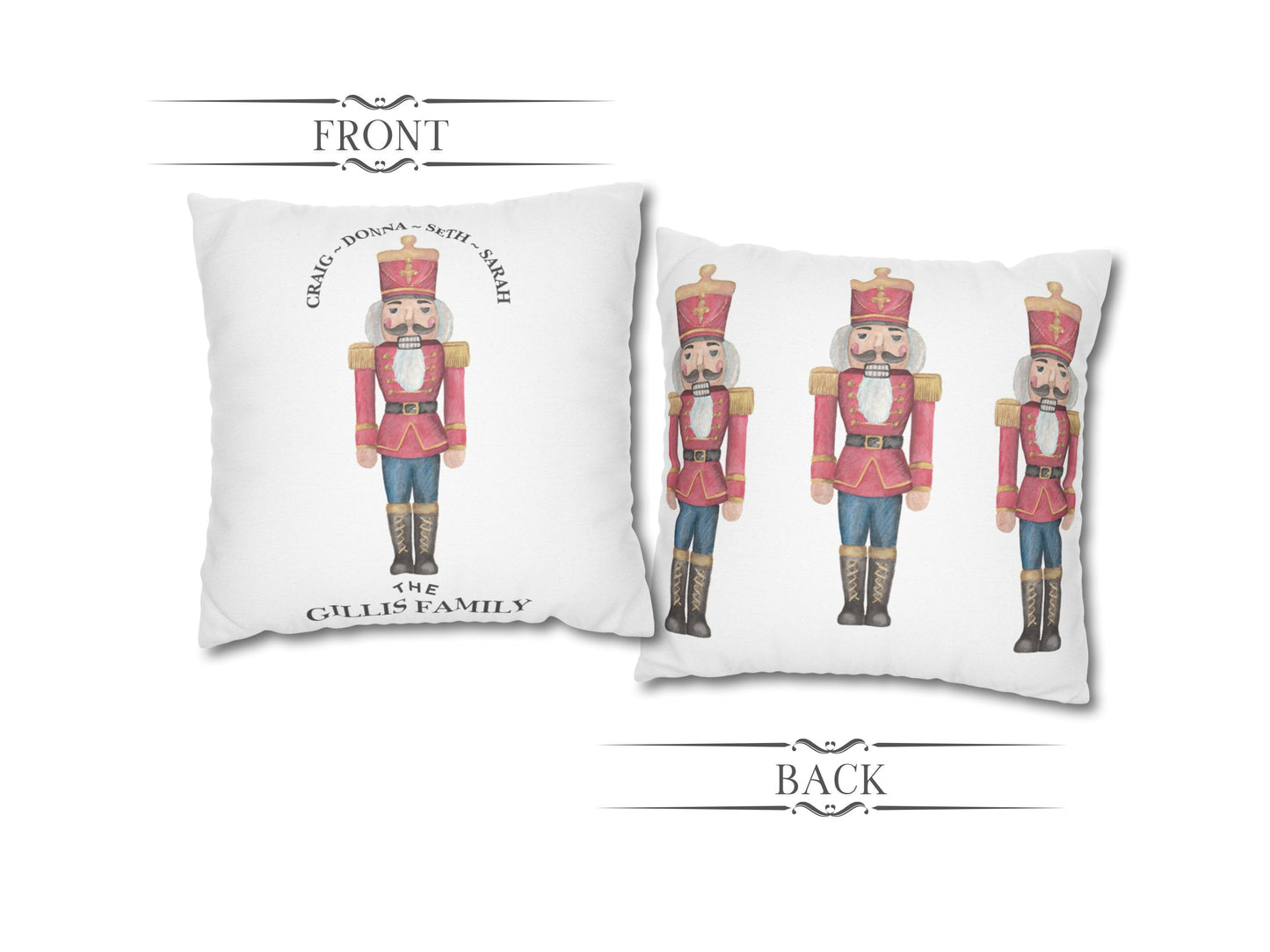 Customizable Christmas Nutcracker Pillow Cover