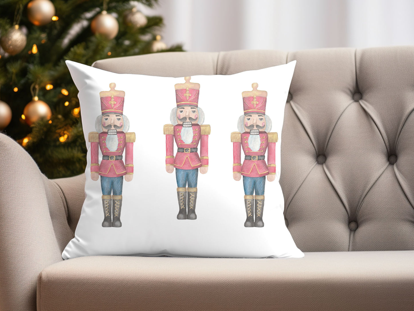 Customizable Christmas Nutcracker Pillow Cover