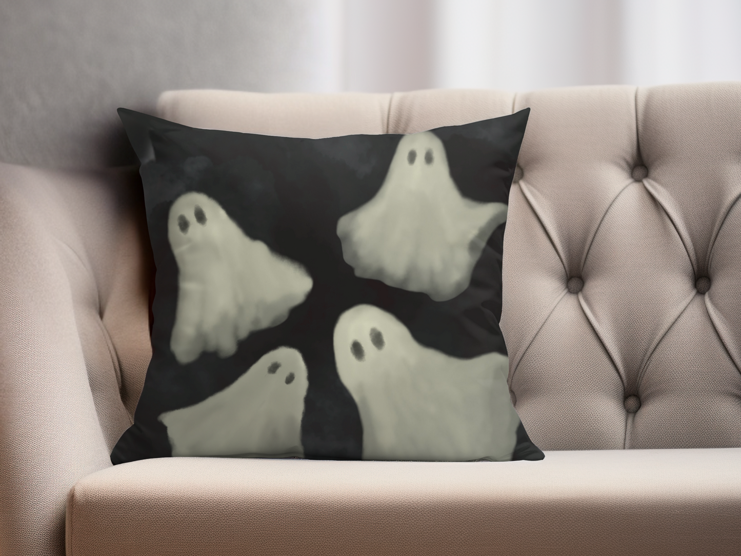 Halloween Ghosts Throw Pillow Cover