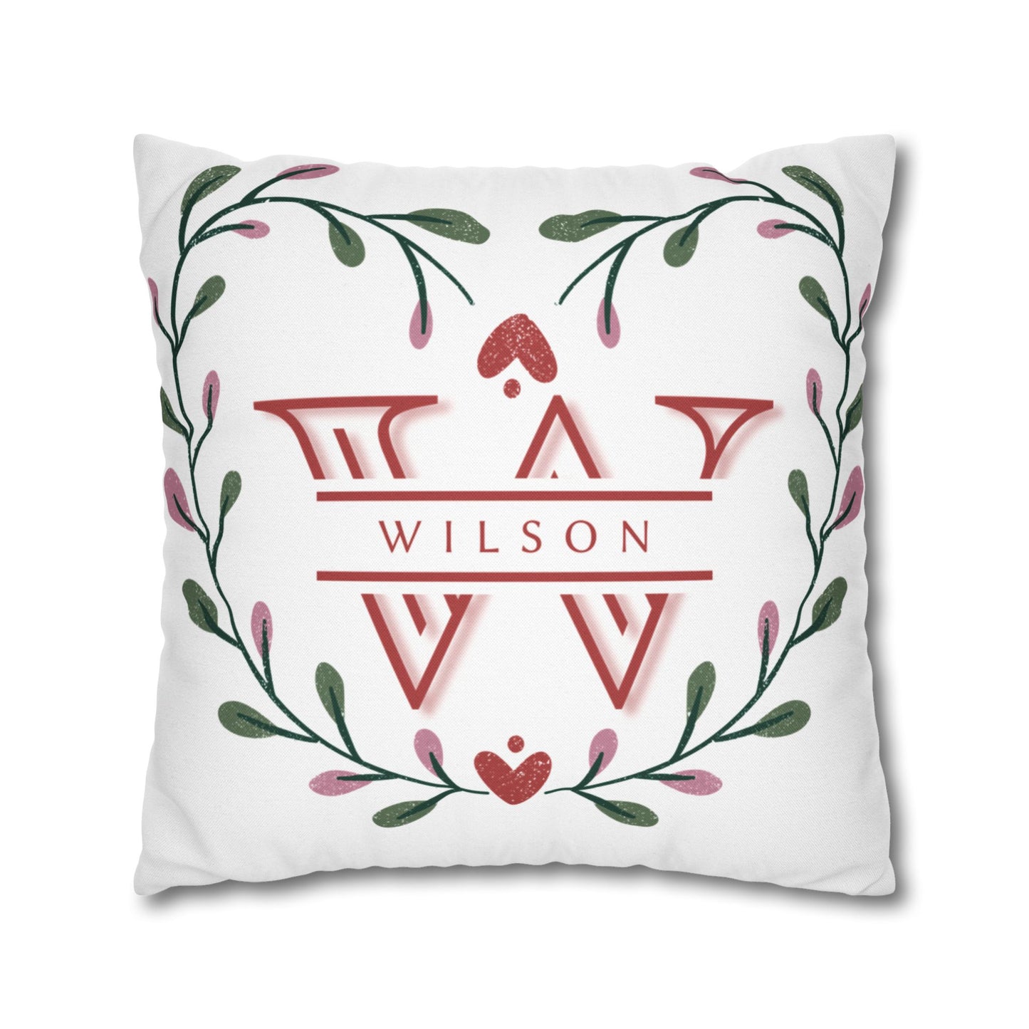 Heart Wreath Pillow Cover