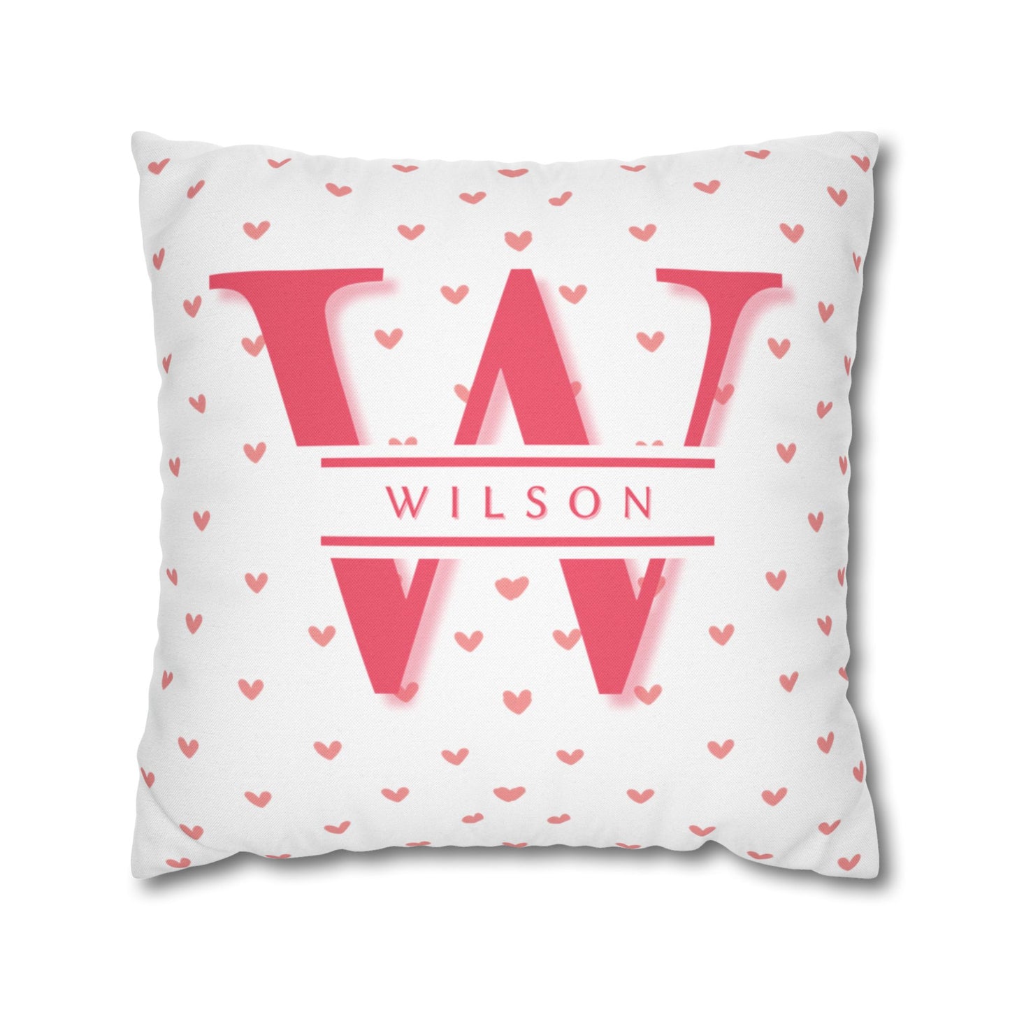 Pink Heart Pillow Cover