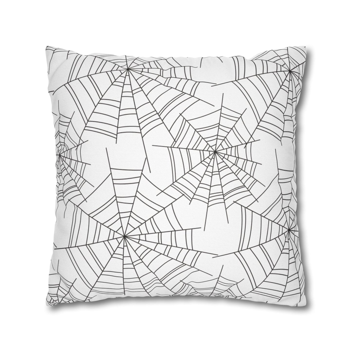 Spiderwebs On White Pillow Cover