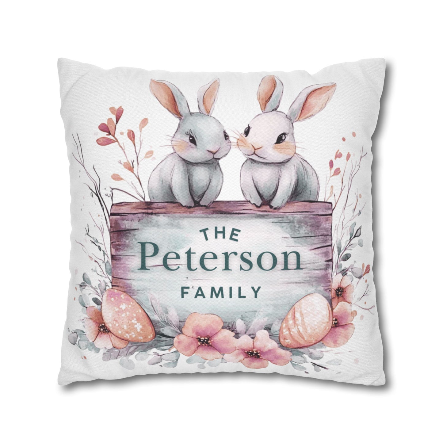 Bunnies Easter Pillow Cover