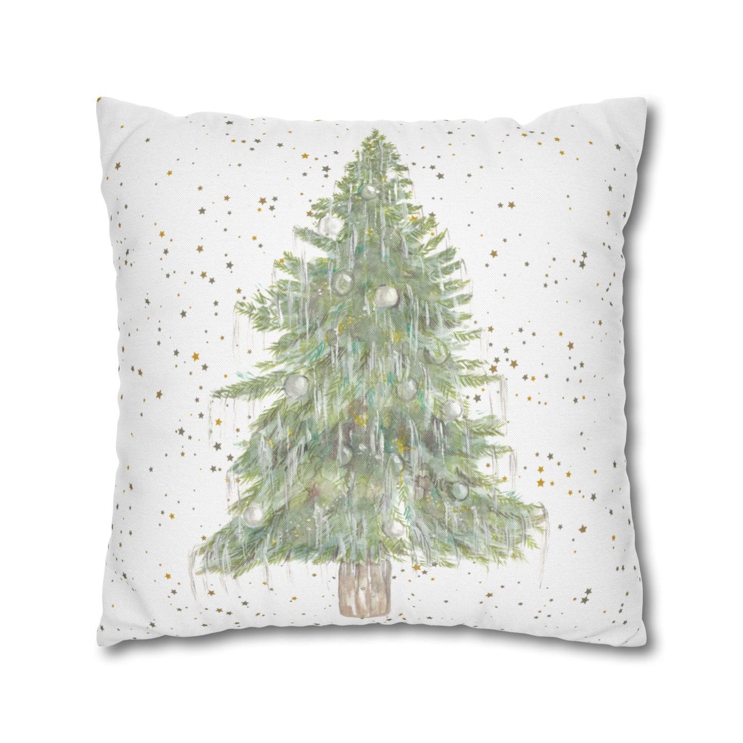 Christmas Trees With Stars Throw Pillow Cover