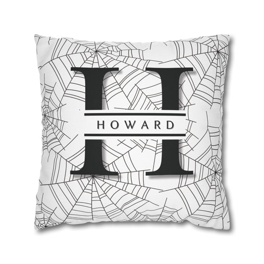 Spiderwebs On White Pillow Cover