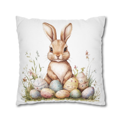 Bunny And Eggs Easter Pillow Cover