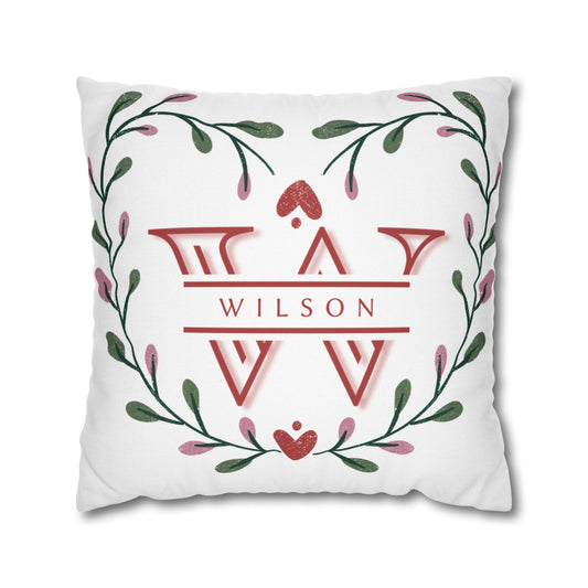 Heart Wreath Pillow Cover