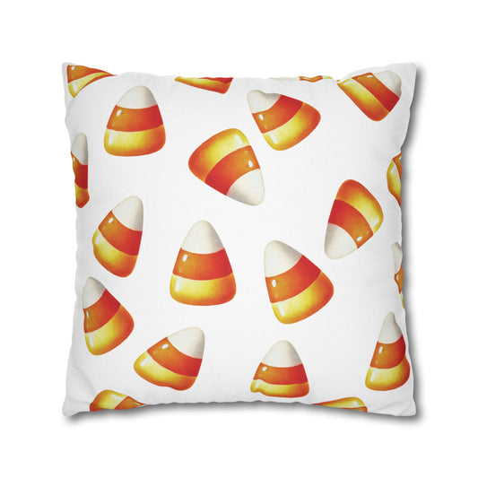 Candy Corn White Pillow Cover