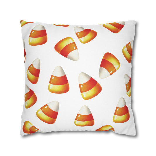 Candy Corn White Pillow Cover