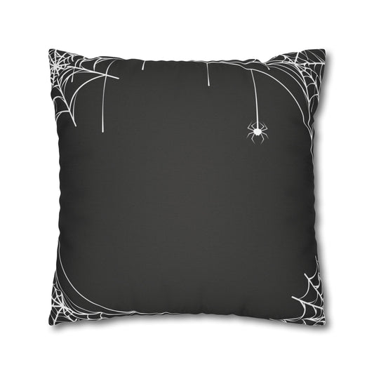 Spiderwebs On Black Pillow Cover