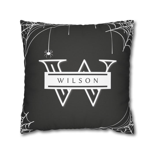 Spiderwebs On Black Pillow Cover