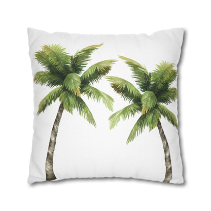 Coastal Palm Tree Pillow Cover
