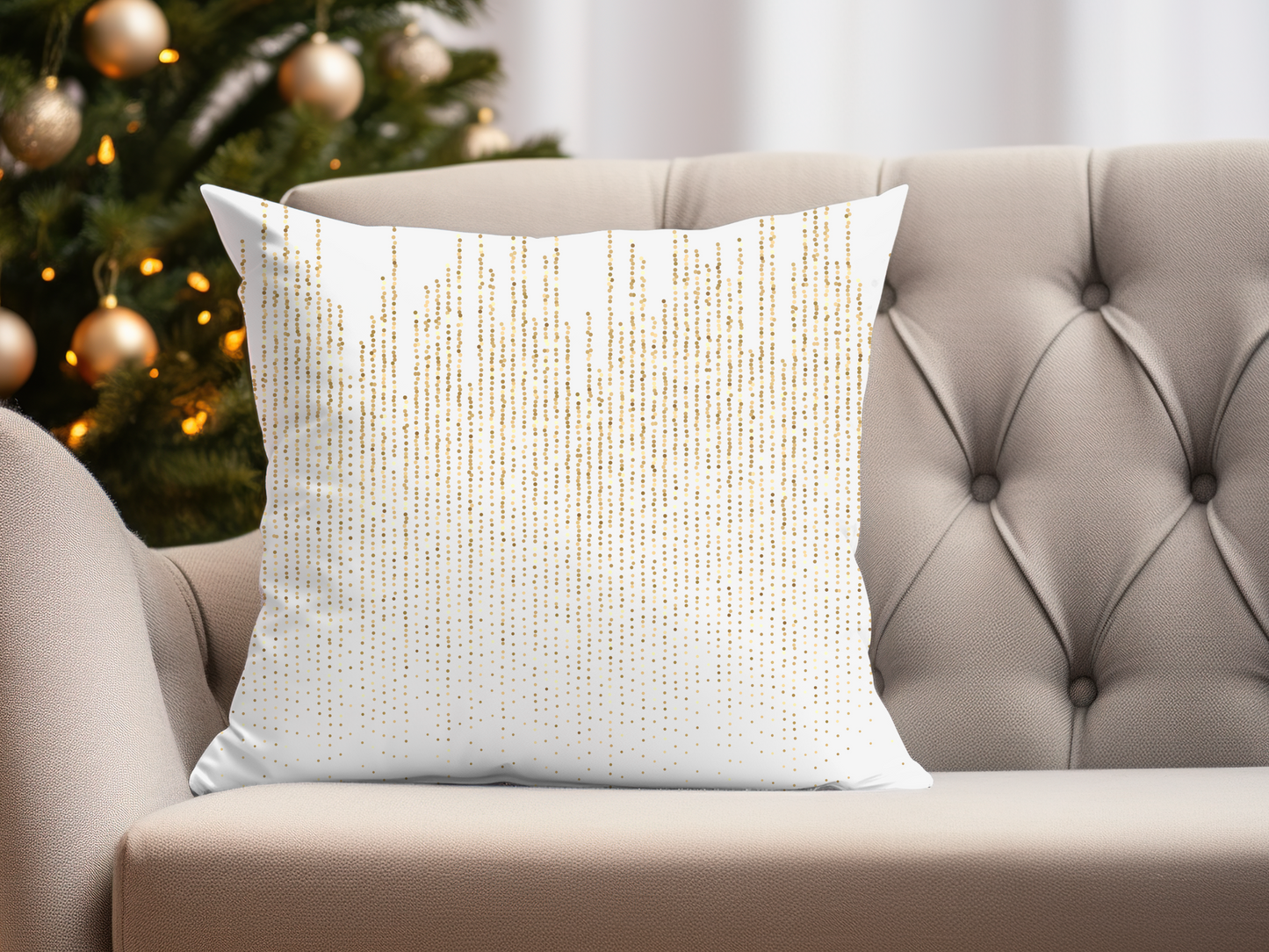Gold Monogrammed Christmas Pillow Cover