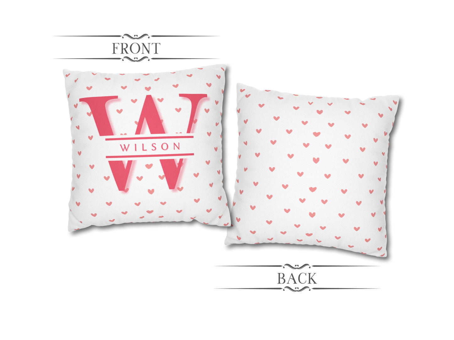 Pink Heart Pillow Cover