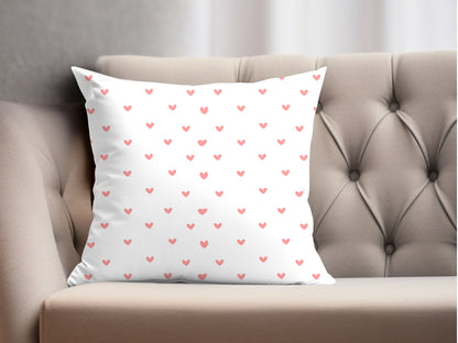 Pink Heart Pillow Cover