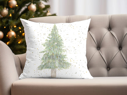 Christmas Trees With Stars Throw Pillow Cover