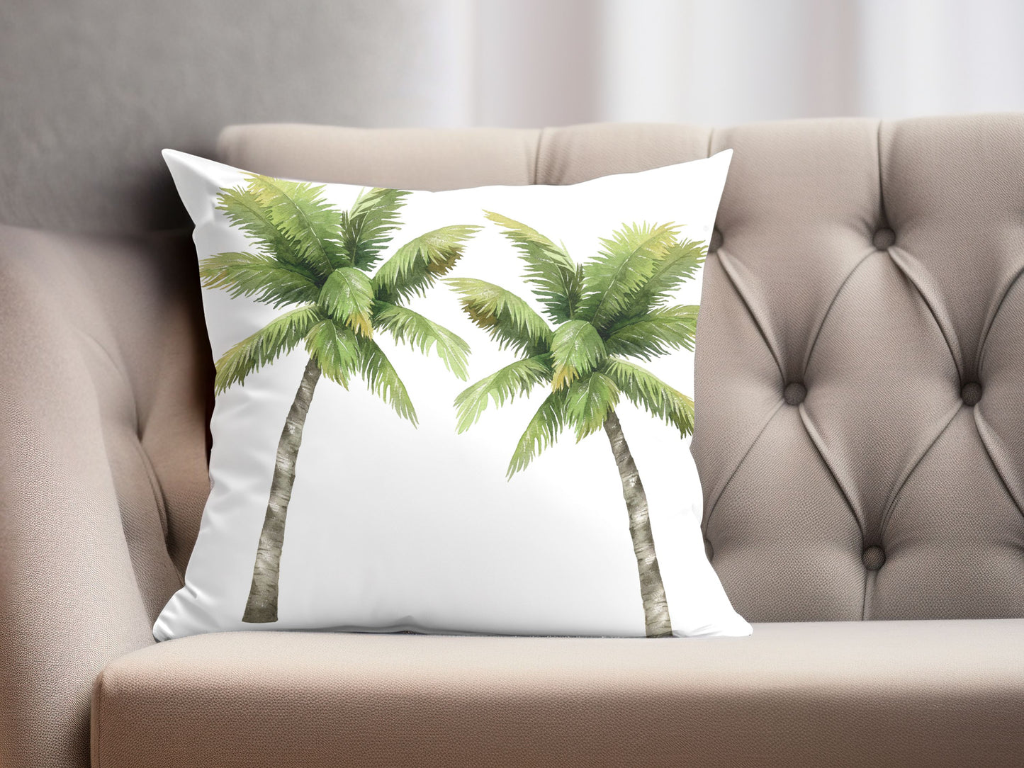 Coastal Palm Tree Pillow Cover