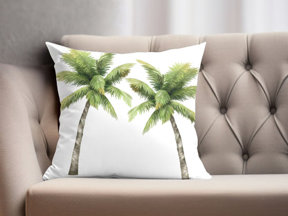 Coastal Palm Tree Pillow Cover