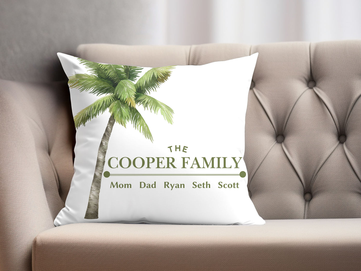 Coastal Palm Tree Pillow Cover