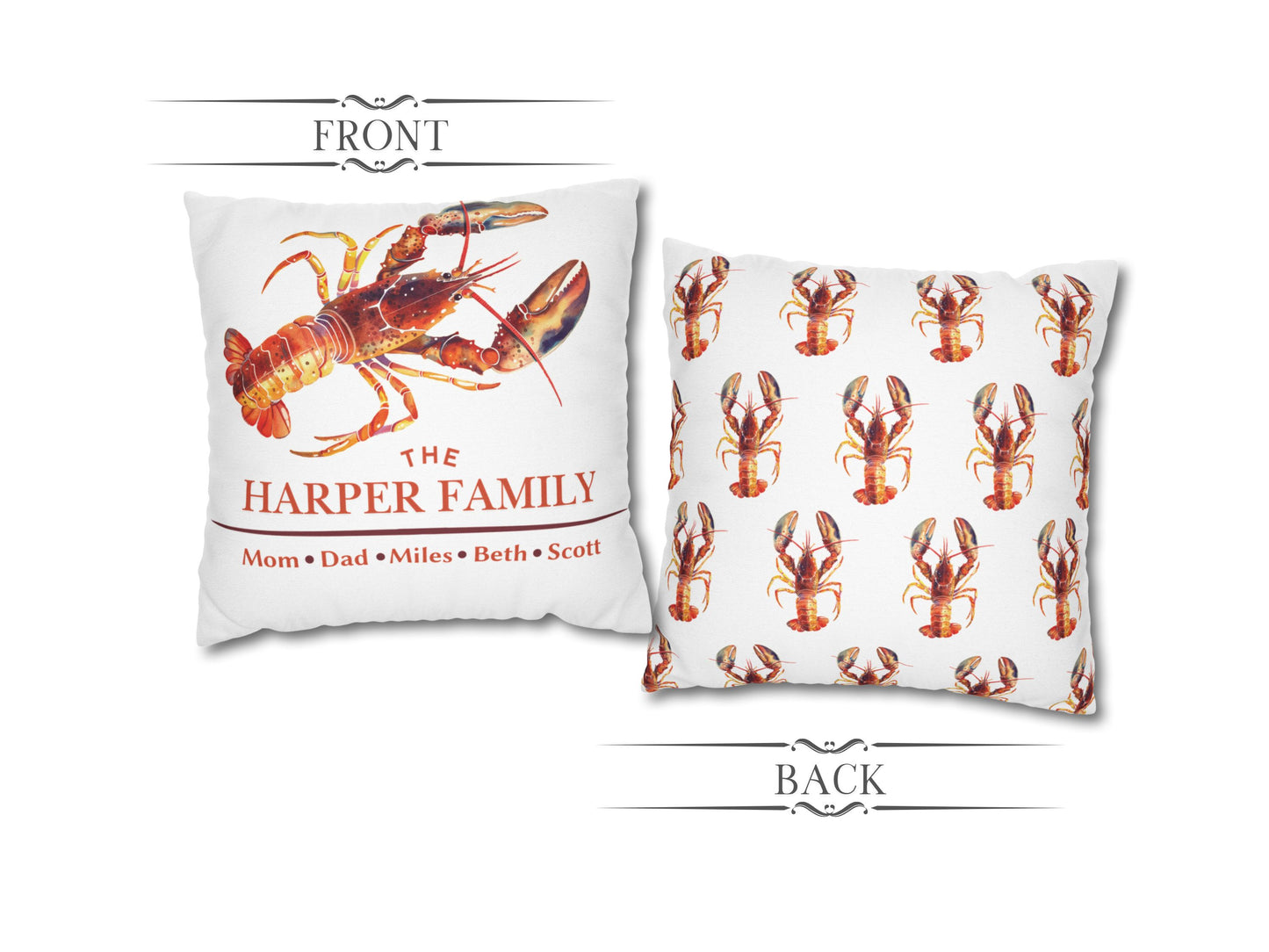 Coastal Lobster Pillow Cover