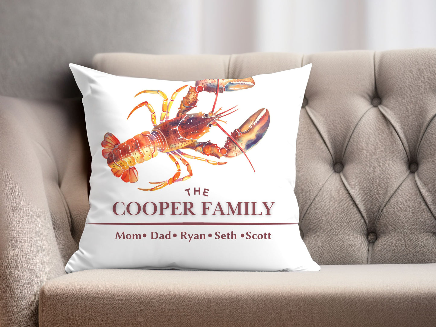 Lobster Summer Pillow Cover