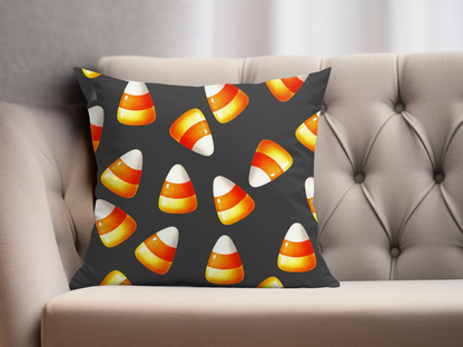 Candy Corn Black Pillow Cover
