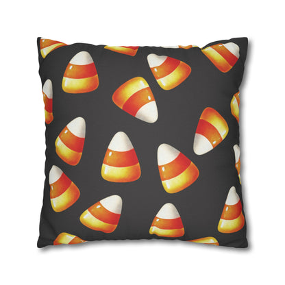 Personalized Candy Corn Black Pillow Cover