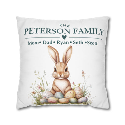 Bunny And Eggs Easter Pillow Cover