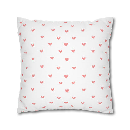 Pink Heart Pillow Cover