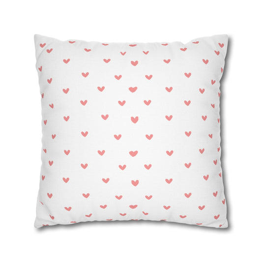 Pink Heart Pillow Cover