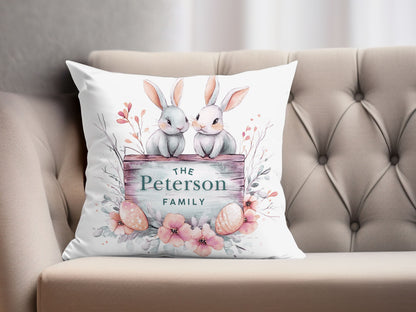 Bunnies Easter Pillow Cover
